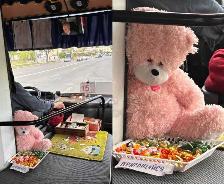 Мережу захопив водій київської маршрутки, який безкоштовно пригощає пасажирів цукерками