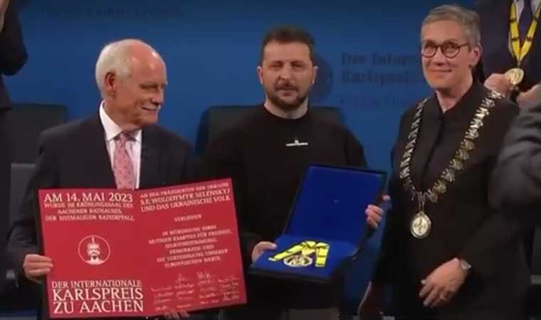 Зеленський та український народ отримали премію Карла Великого за внесок у об’єднання Європи