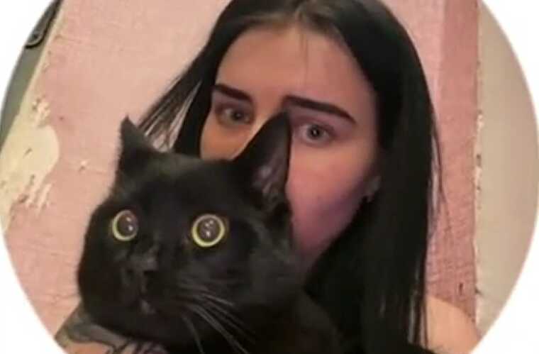 Дівчина ховалась в укритті разом з котиком під час авіаудару по Кривому Рогу