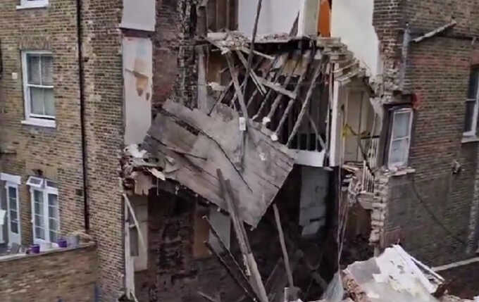 В Лондоне обрушился трехэтажный дом