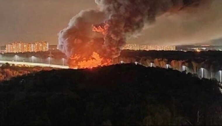 У Росії в Калузі спалахнула пожежа на електростанції