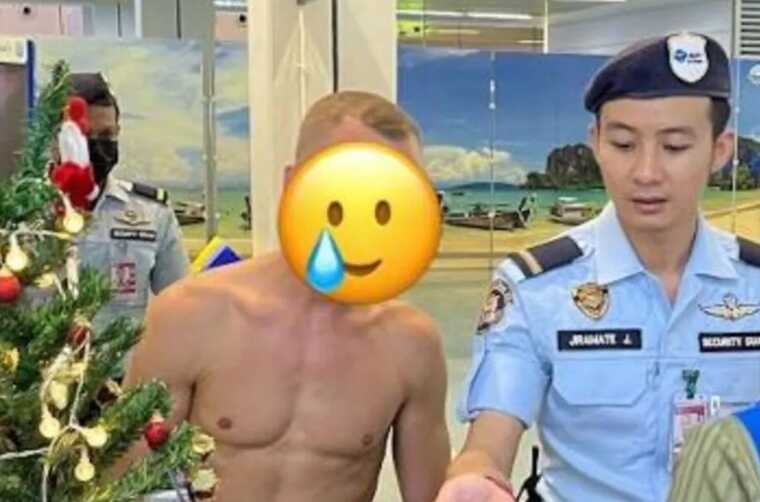 В аэропорту Пхукета босой россиянин с голым торсом устроил переполох
