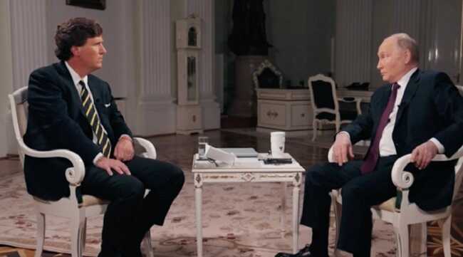 216 мільйонів людей переглянули інтерв’ю Такера Карлсона з Путіним