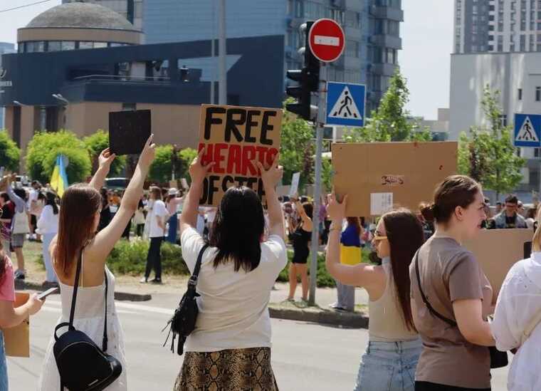 У Києві влаштували акцію на підтримку полонених Free Azov