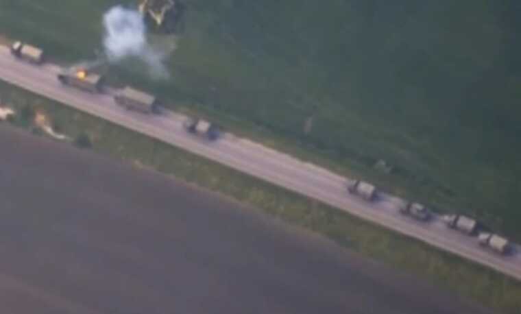 The Armed Forces of Ukraine in the Kursk region destroyed a column of Russian equipment