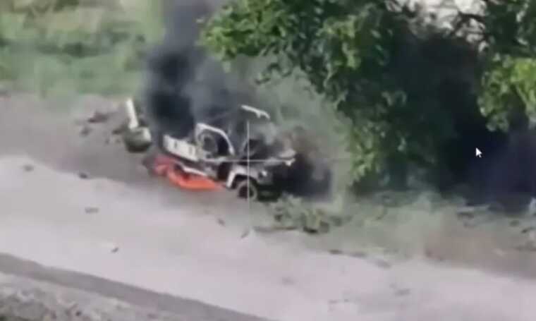 The Ukrainian Armed Forces worked on the enemy buggy and turned it into scrap metal