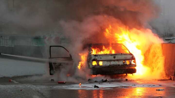 In Kyiv, 2 more military vehicles were set on fire at night