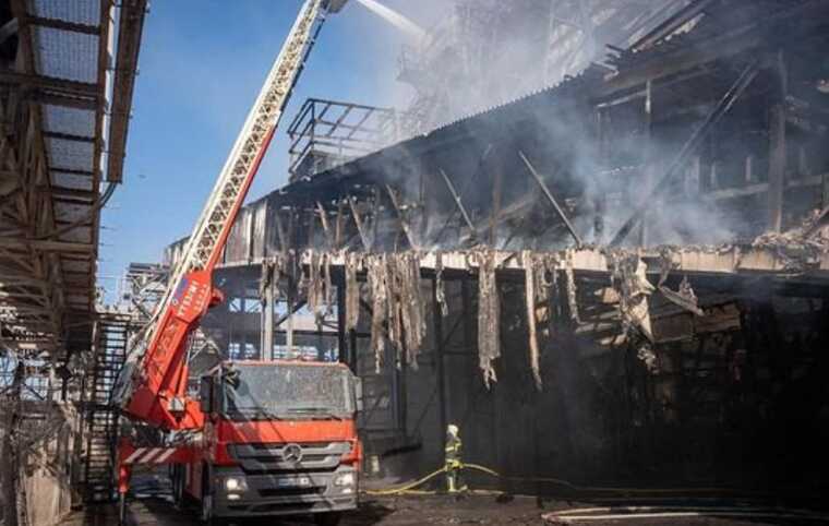 A fire broke out at a grain warehouse in Odesa region