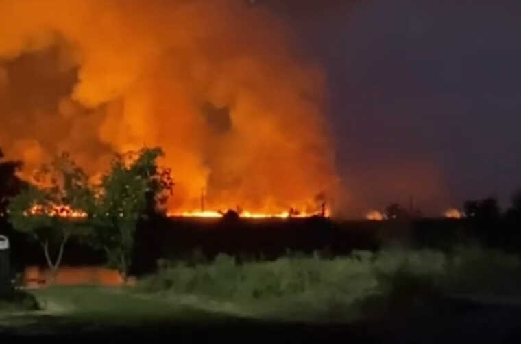 A major fire is raging near the Palanka-Mayaki-Udobne checkpoint