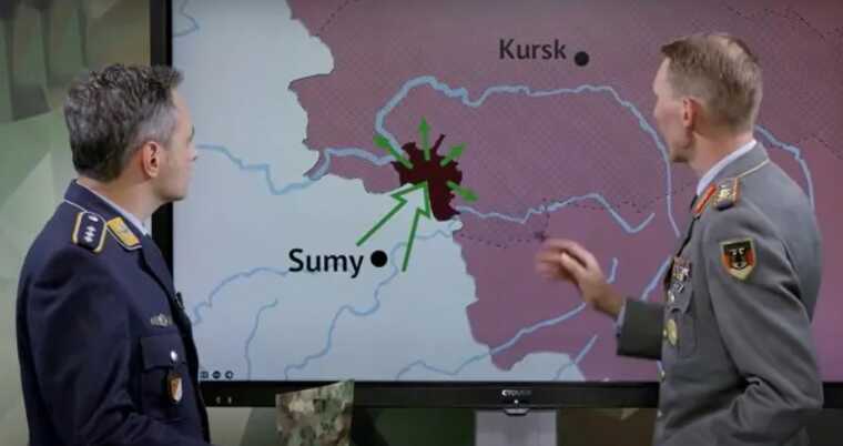 Немецкий генерал показал направления наступления ВСУ на Курскую область
