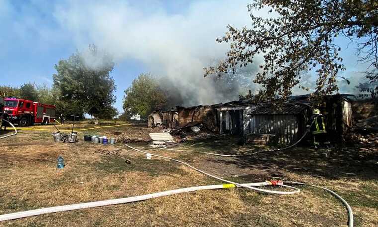 A fire broke out in Cherkasy as a result of an enemy attack