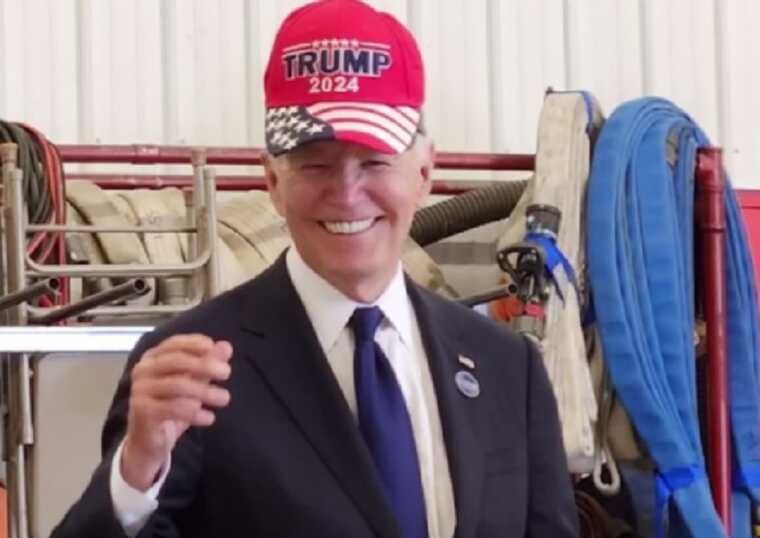 Байден випадково надів червону кепку з написом «Трамп 2024»