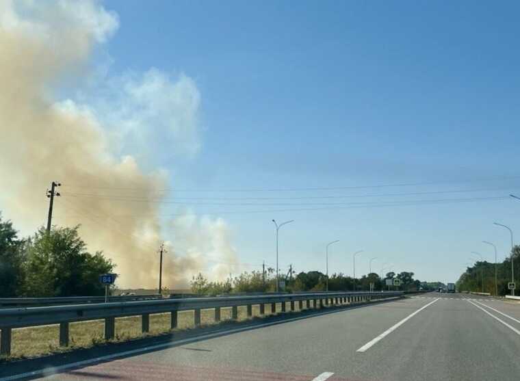 На трасі Київ-Харків сталася масштабна пожежа