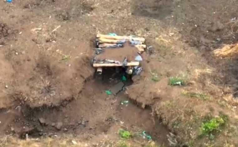 Бойцы 24-й ОМБр с помощью дронов выгоняют оккупантов из блиндажей