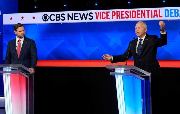 В США прошли первые дебаты кандидатов в вице-президенты Вэнса и Уолза
