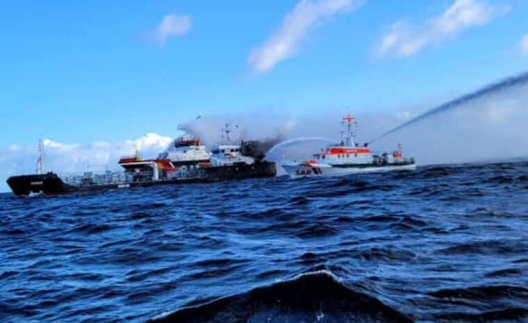 У Балтійському морі загасили пожежу на танкері з 640 тоннами нафти