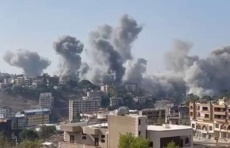 Израиль совершил масштабные авиаудары по городу Набатия, расположенному на юге Ливана