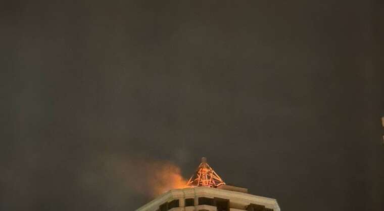 A drone hit a residential high-rise building in Brovary