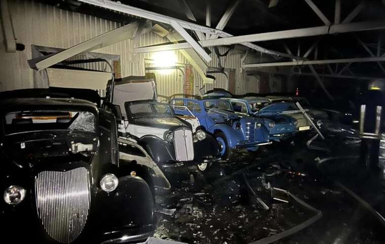 During the attack on the Kyiv region, drones damaged a retro car museum