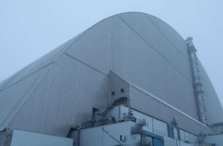 At the ChNPP, the sarcophagus is partially dismantled to eliminate two smoldering hotspots