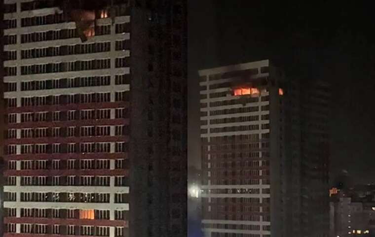 In Brovary, a drone hit an unfinished multi-story building: a fire broke out, one person was injured