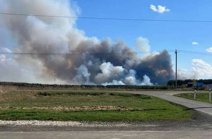 У мережі показали масштаби пожежі на складі боєприпасів у Володимирській області РФ