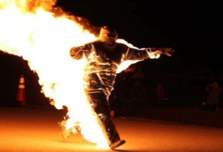 In the center of Ivano-Frankivsk, a man set himself on fire