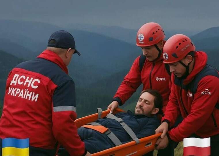 Ukrainian rescue services saved a man in the mountains of Poland