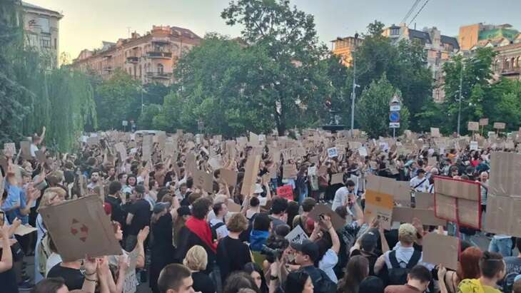 The protest against the law on NABU and SAPO continues in Kyiv