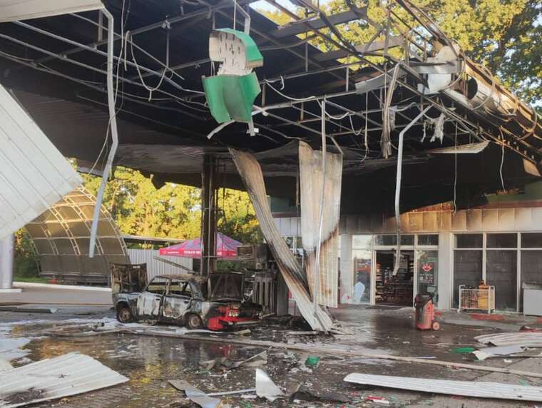In the Sumy region, a gas station came under shelling: a fire broke out, and there is one injured person