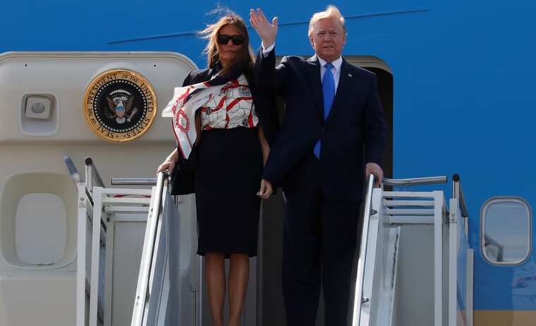 Трамп с Меланией прибыли в Великобританию с государственным визитом
