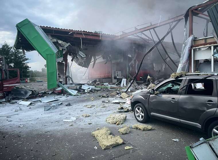 Footage of the aftermath of the strike on the gas station near Poltava has appeared online