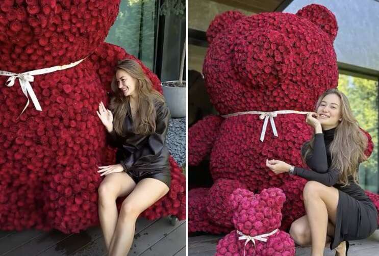 Букет-мільйонник: Власниця бренду подарувала собі ведмедя з троянд за 536 тисяч гривень