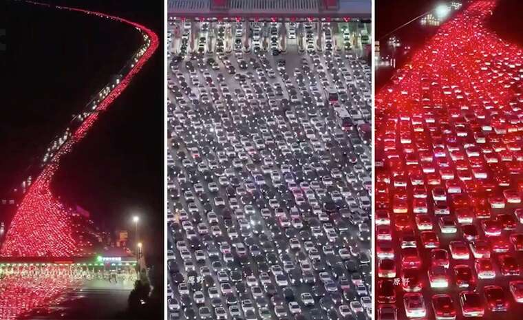 Мільйони автомобілів у Китаї паралізували трасу Пекін–Гонконг–Макао на 50 смугах