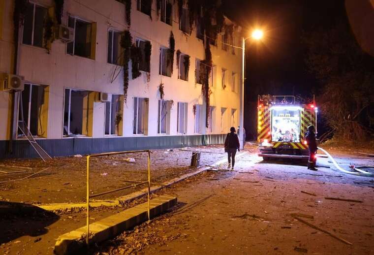 Footage of the aftermath of an airstrike on a hospital in Kharkiv has been published