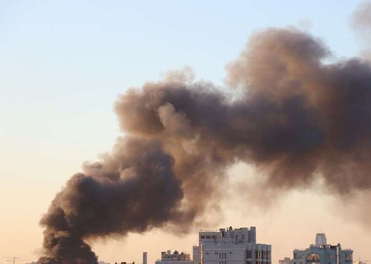 Massive missile strike on Kharkiv region: a column of smoke rises over the explosion site