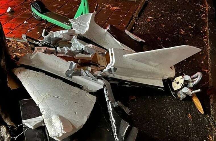 A fragment of a downed Russian drone fell on Prymorskyi Boulevard in Odesa