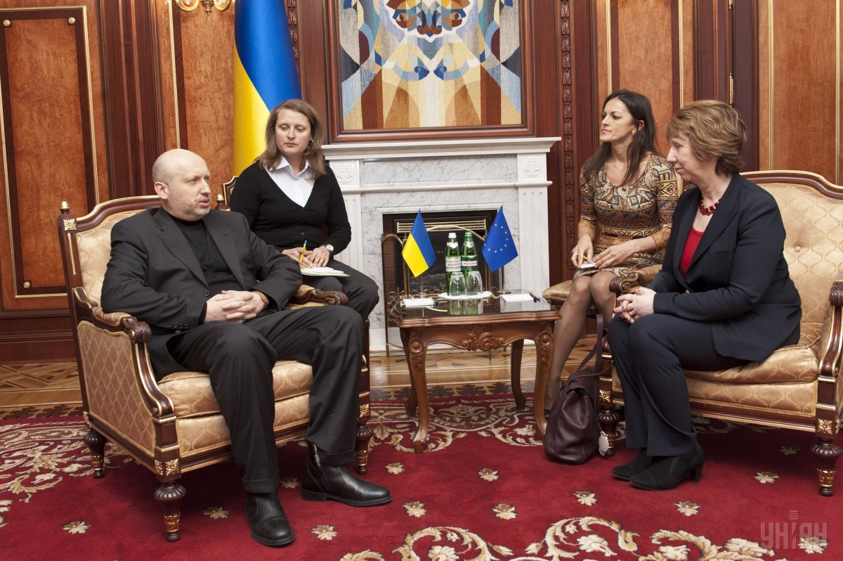 Кэтрин Эштон и Александр Турчинов / УНИАН