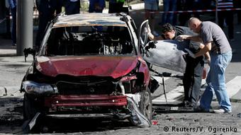 Залишки підірваної машини, в якій загинув Павло Шеремет Залишки підірваної машини, в якій загинув Павло Шеремет