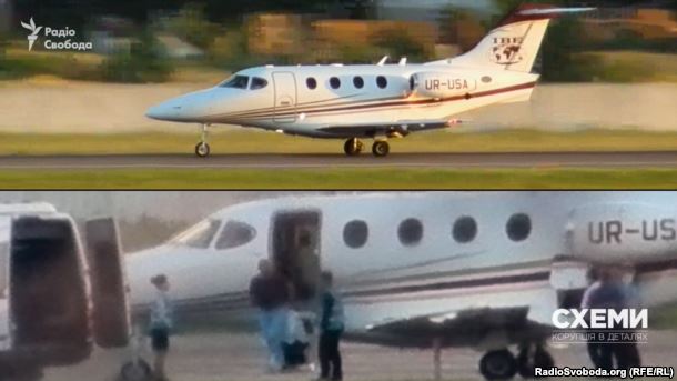 Ігор Кононенко виходить з приватного літака. Аеропорт «Київ»