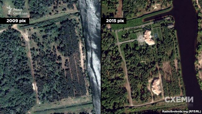 Маєток, який на той час міністр екології уряду Микола Злочевський звів на дамбі Київського водосховища на місці вирубаного лісу dqxikeidqxiqqeant