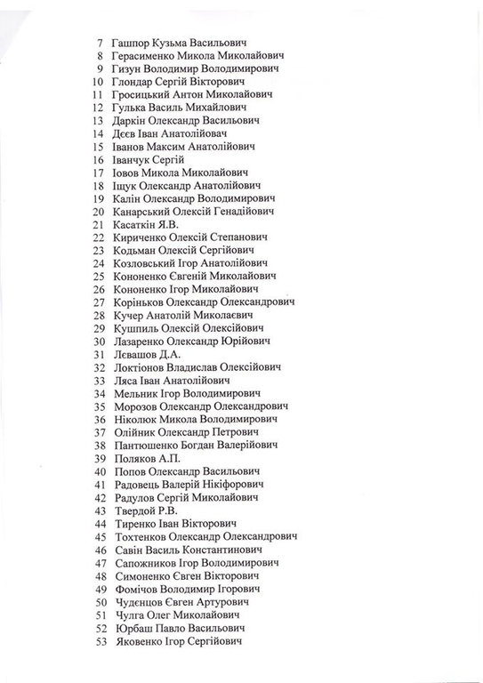 Савченко "слила" новый список пленных