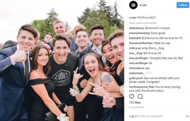 Photographer Cam Corrado captured the students’ moment with PM Justin Trudeau dqxikeidqxiqqeant