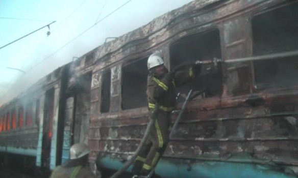 В Харькове горели вагоны электропоезда, 15.07.2017 г.