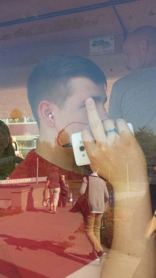 Пассажир в маршрутке Киева