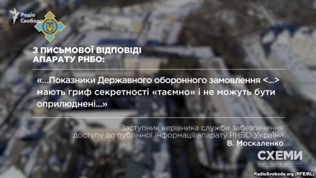 Із відповіді апарату РНБО на запит програми