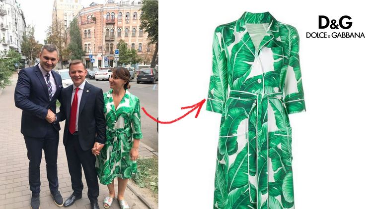 РоÑита, жена Олега ЛÑшко в шелковом платье D&G, фото: facebook.com dqxikeidqxitkant