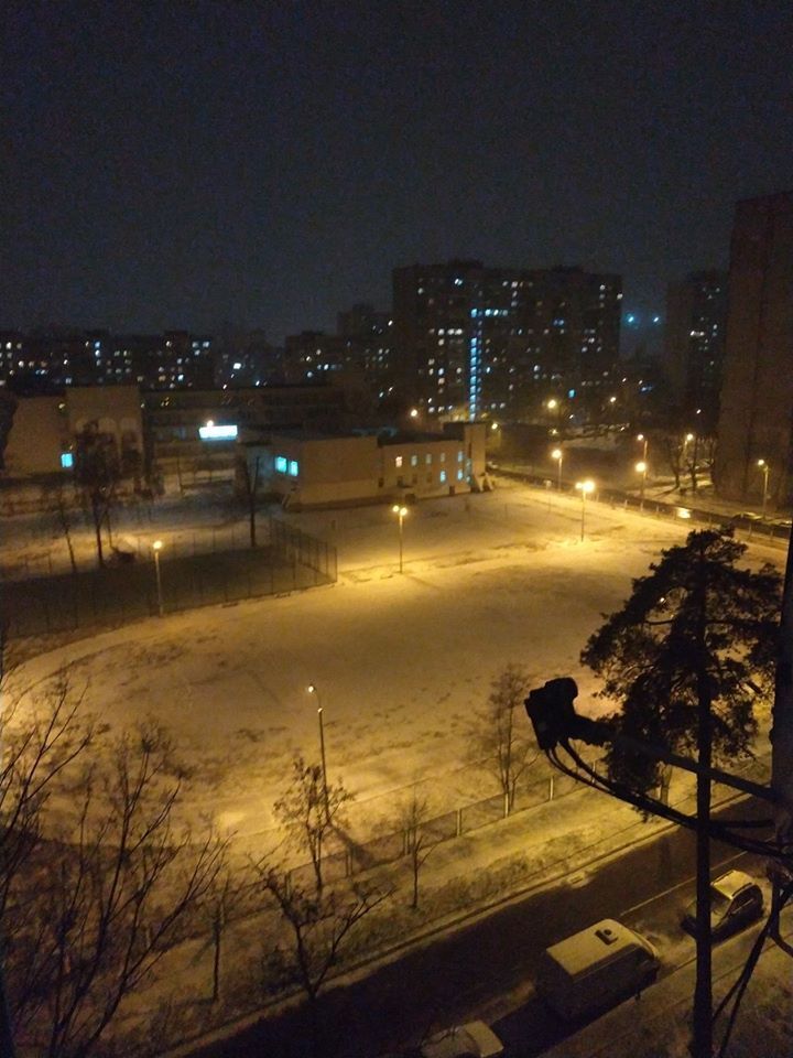 В Киеве выпал первый зимний снег