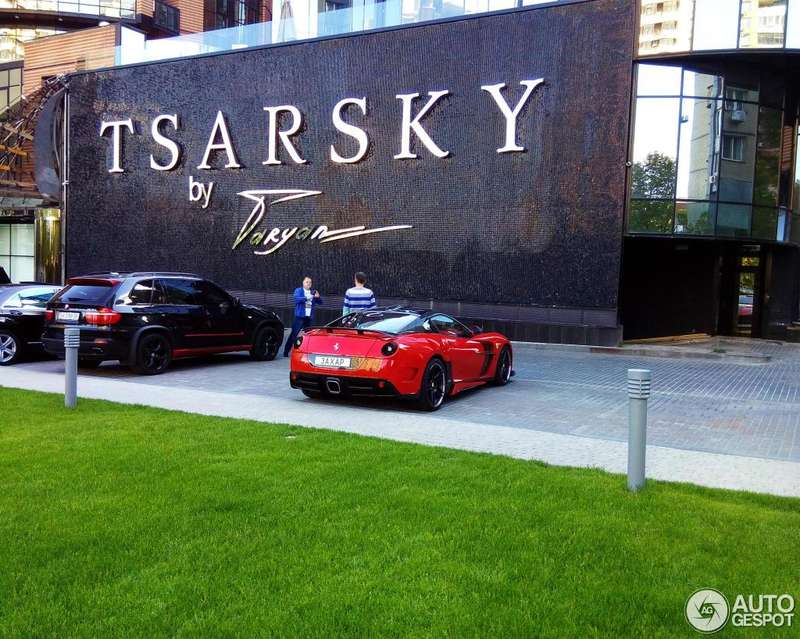 The same Ferrari photographed in Kyiv in 2015, with Bondarenko’s son’s name on the license plate.