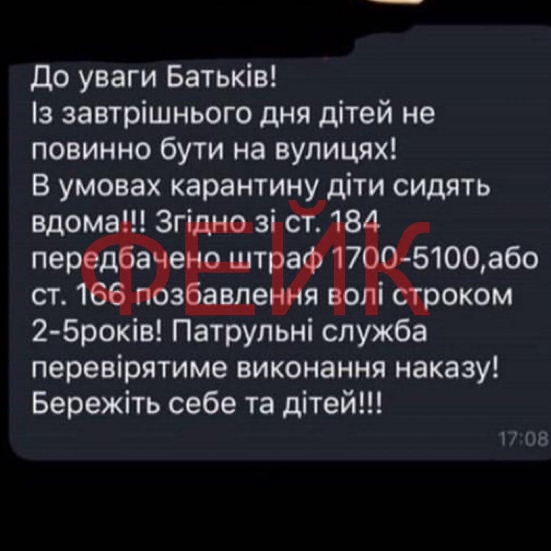 Штрафы и тюрьма за детей: полиция опровергла новый фейк о карантине dqxikeidqxitkant